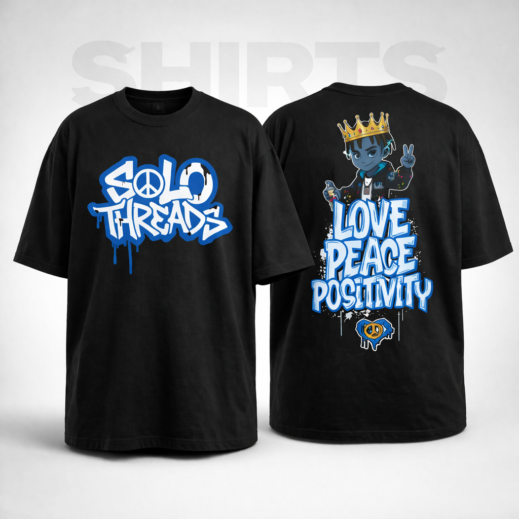 Solo Threads Love Peace Positivity Tee - Black