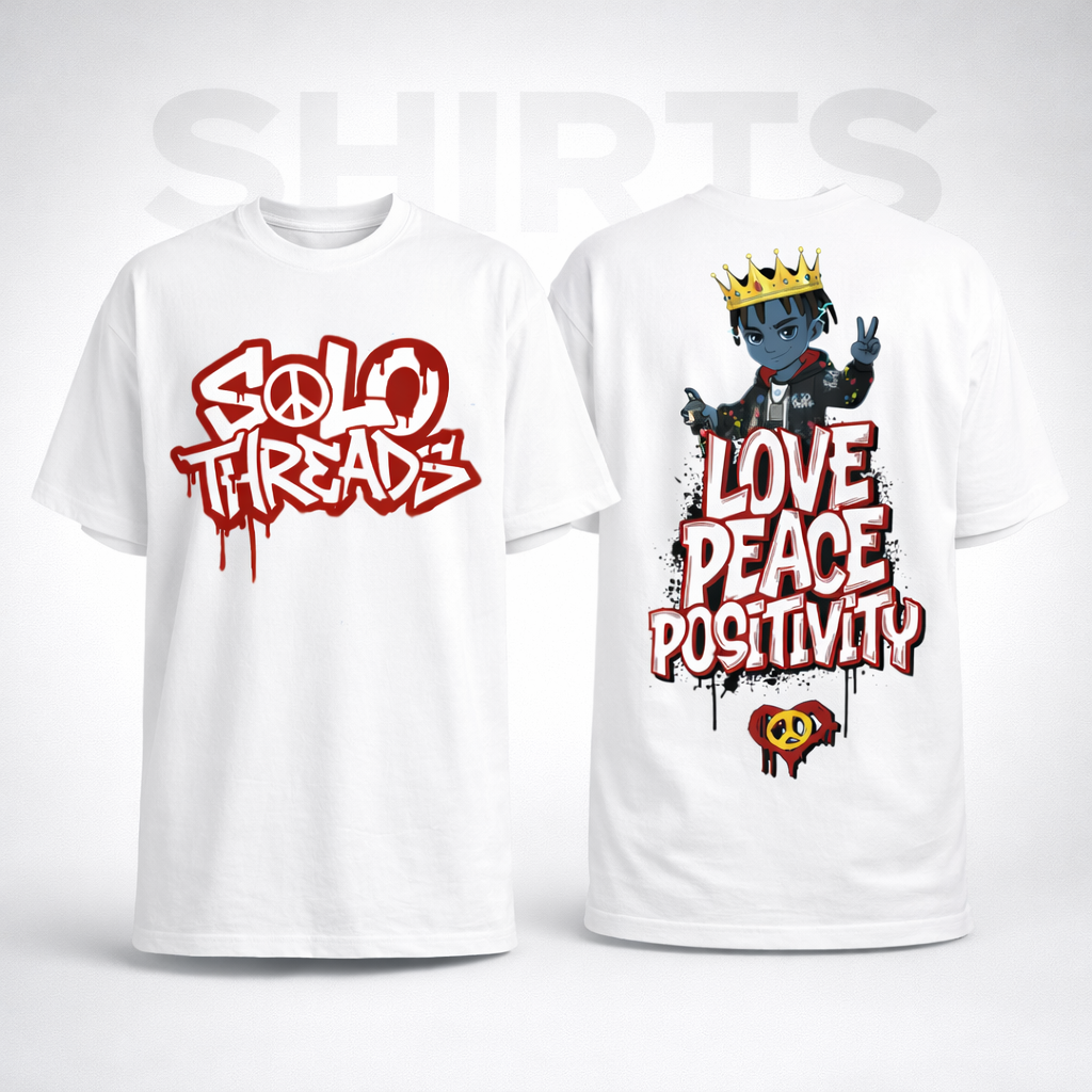 Solo Threads Love Peace Positivity Tee - White