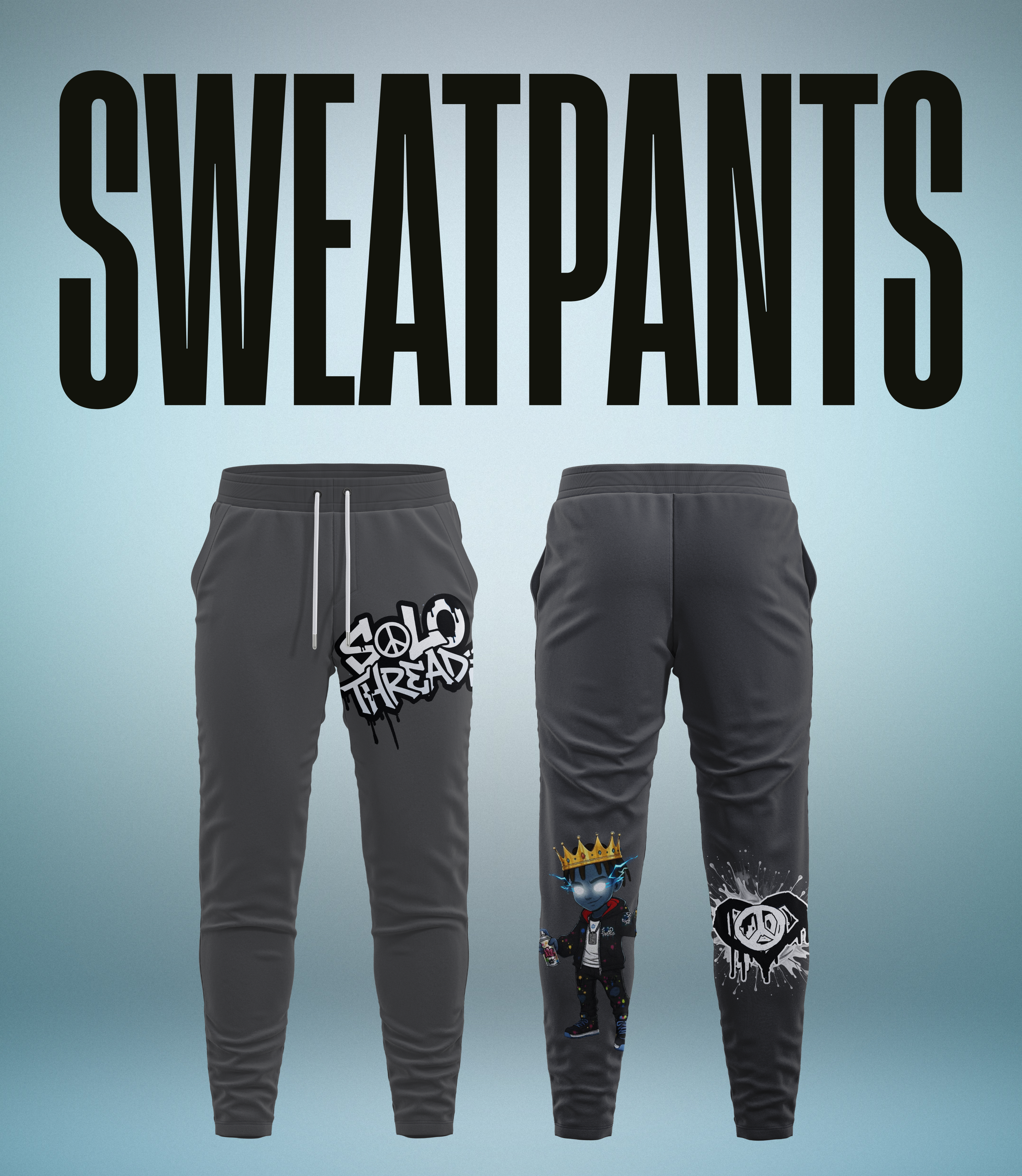 Solo Threads Love Peace Positivity Grey Set – Hoodie & Joggers