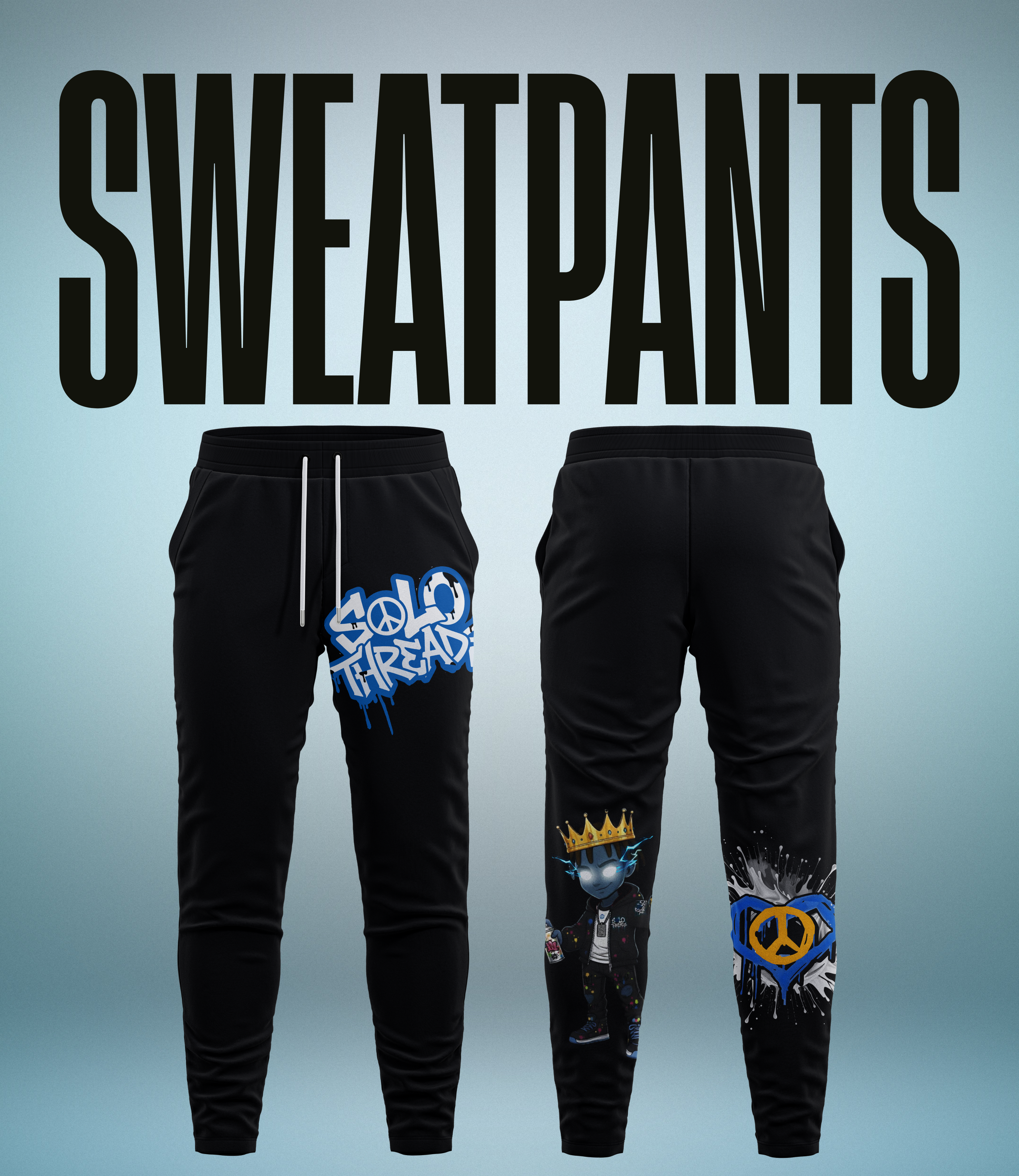 Solo Threads Love Peace Positivity Black Set – Hoodie & Joggers