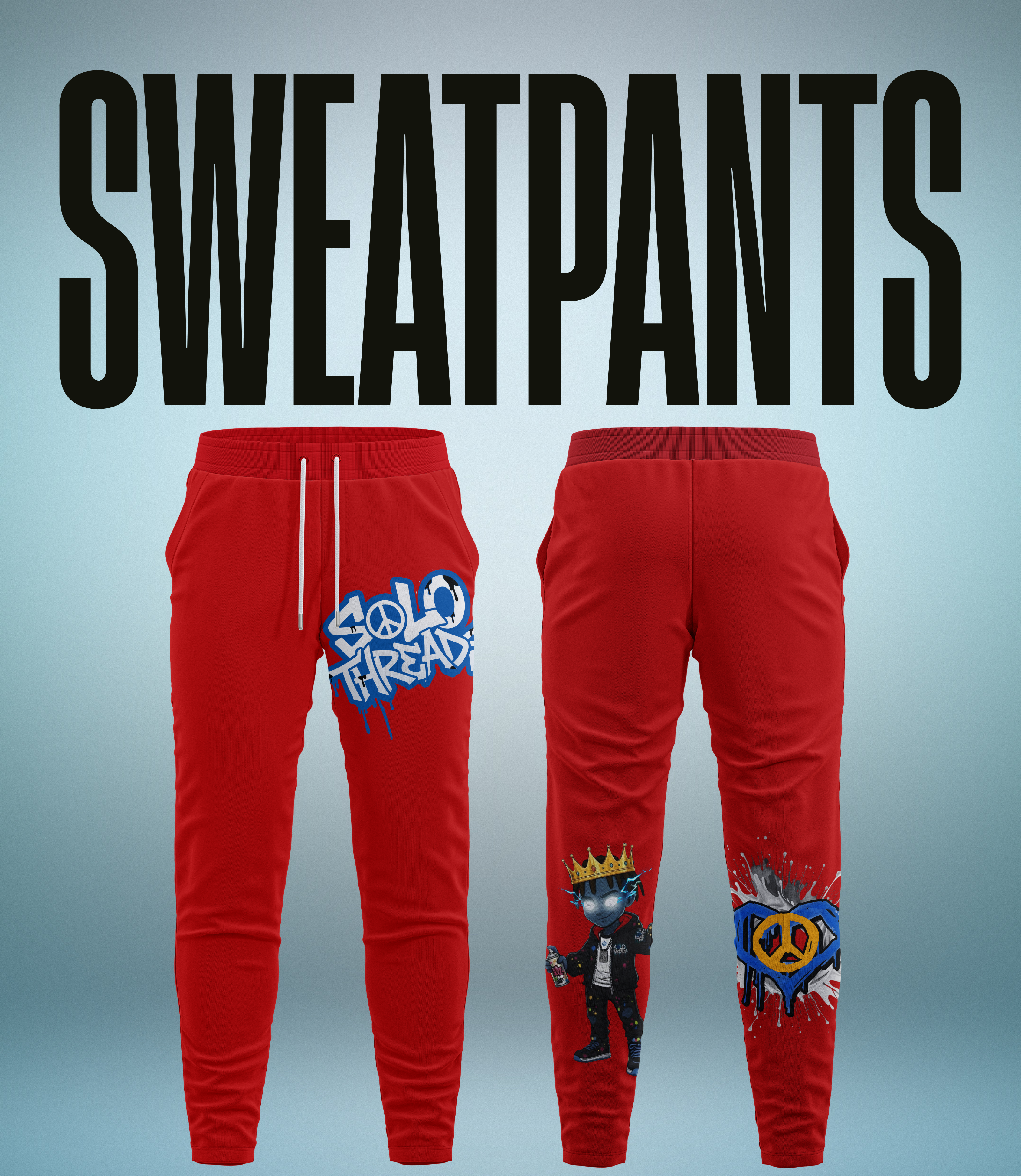 Solo Threads Love Peace Positivity Red Set – Hoodie & Joggers